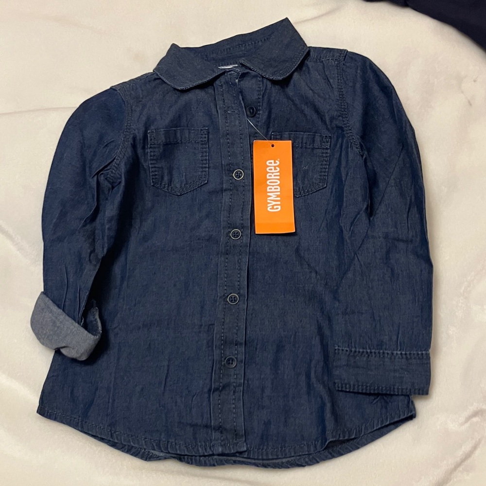 4T Girls bundle NWT Gymboree long sleeve Jean shirt, + red Oshkosh velvet pants+ - Picture 2 of 16